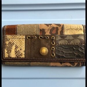 RARE Vintage Coach Holiday Gold Patchwork Wallet